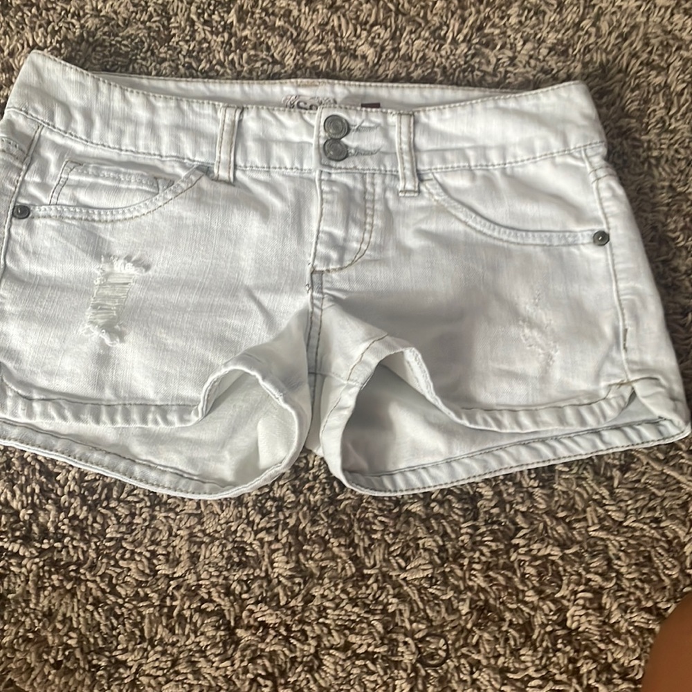 White jean shorts